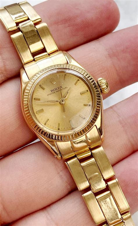 rolex 2.6 female golden mechanical watch|vintage rolex ladies wrist watch.